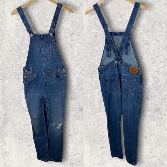 Levis Overalls Size XXS Denim Dungarees Blue Cotton Jumpsuit Casual Bib‎ Style - Picture 2 of 11